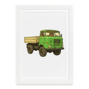 W50 GDR Truck - Framed poster (27 × 37 cm) - white - Front