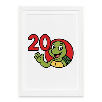 Turtle 20 Years of Fun - Framed poster (27 × 37 cm) - white - Front