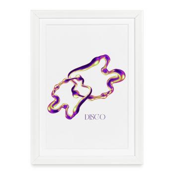 Disco Blob – Art liquide abstrait au néon - Affiche encadrée (27 × 37 cm) - blanc - Devant