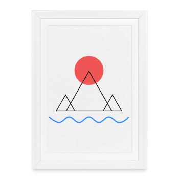 Minimal mountain - Framed poster (27 × 37 cm) - white - Front