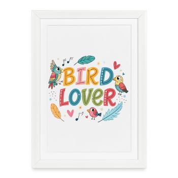 Design Coloré Ami des Oiseaux - Affiche encadrée (27 × 37 cm) - blanc - Devant