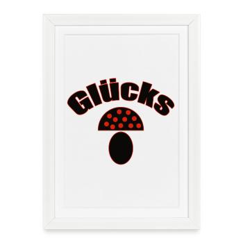 Lucky Guy - Talisman moderne et chanceux - Affiche encadrée (27 × 37 cm) - blanc - Devant