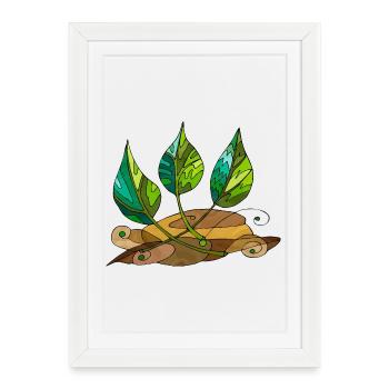 feuilles - Affiche encadrée (27 × 37 cm) - blanc - Devant
