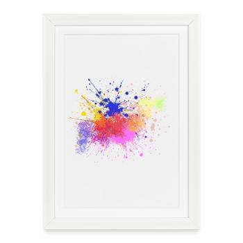 Colored Paint Splashes Art Design - Framed poster (27 × 37 cm) - white - Front