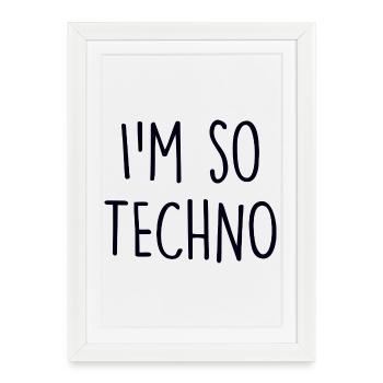 Amateur de techno - Affiche encadrée (27 × 37 cm) - blanc - Devant