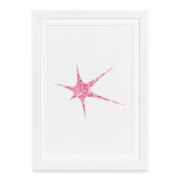 Paillettes roses Starburst Sparkle - Affiche encadrée (27 × 37 cm) - blanc - Devant