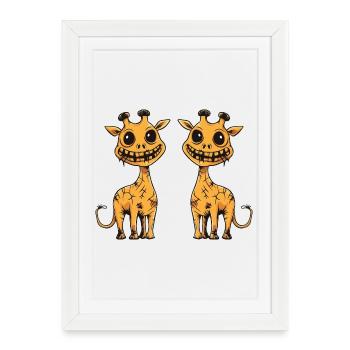 Giraffe Halloween Team Funny - Framed poster (27 × 37 cm) - white - Front