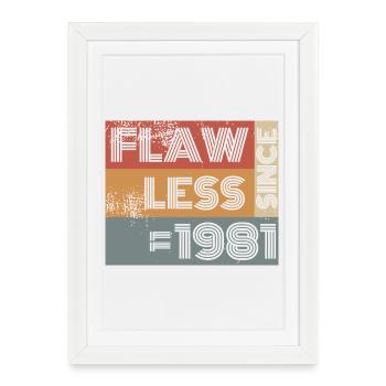 44. Anniversaire Sans défaut depuis 11/1981 - Affiche encadrée (27 × 37 cm) - blanc - Devant