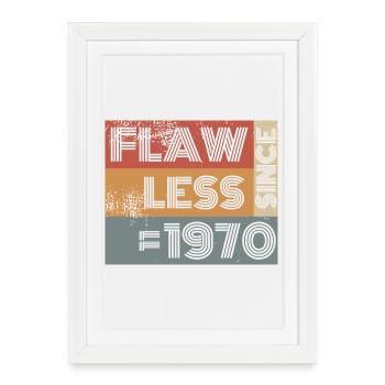 55ème Anniversaire Sans défaut depuis 11/1970 - Affiche encadrée (27 × 37 cm) - blanc - Devant