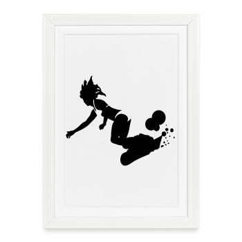 Planche à neige - Affiche encadrée (27 × 37 cm) - blanc - Devant