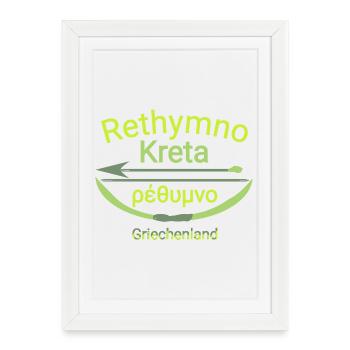 Réthymnon Crète avec arc et flèche Tendance cool - Affiche encadrée (27 × 37 cm) - blanc - Devant