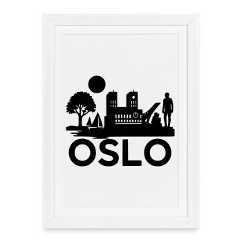 Oslo Silhouette Landmarks - Framed poster (27 × 37 cm) - white - Front
