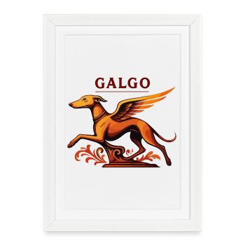 Ornement de capot Galgo - Affiche encadrée (27 × 37 cm) - blanc - Devant