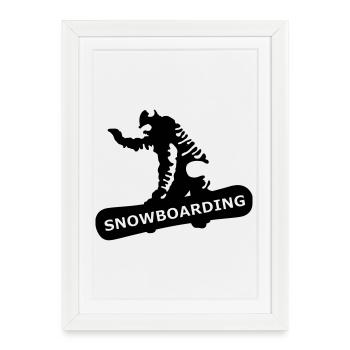 Planche à neige - Affiche encadrée (27 × 37 cm) - blanc - Devant