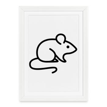 mouse - Framed poster (27 × 37 cm) - white - Front