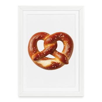 Bretzel - Affiche encadrée (27 × 37 cm) - blanc - Devant