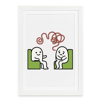 Psychothérapie – Illustration psychique - Affiche encadrée (27 × 37 cm) - blanc - Devant