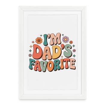 Le message coloré préféré de papa - Affiche encadrée (27 × 37 cm) - blanc - Devant