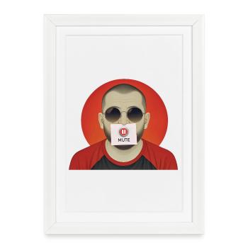 MUTE MAN - nice people - Affiche encadrée (27 × 37 cm) - blanc - Devant