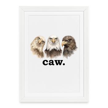 croasse drôle d’aigle amoureuse croasse drôle - Affiche encadrée (27 × 37 cm) - blanc - Devant