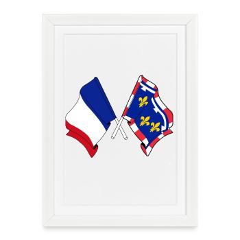 Centre-Val de Loire & France - Affiche encadrée (27 × 37 cm) - blanc - Devant