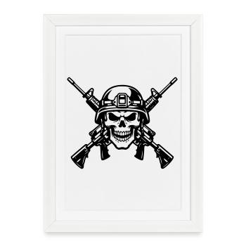 Guerre - Affiche encadrée (27 × 37 cm) - blanc - Devant
