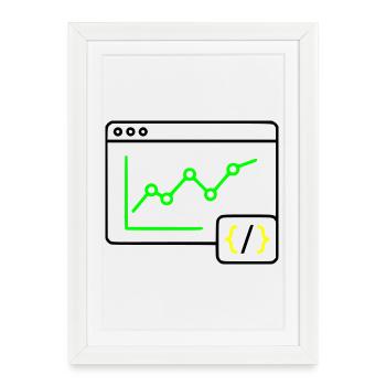 Web Analysis Chart Coding Browser Vector - Framed poster (27 × 37 cm) - white - Front