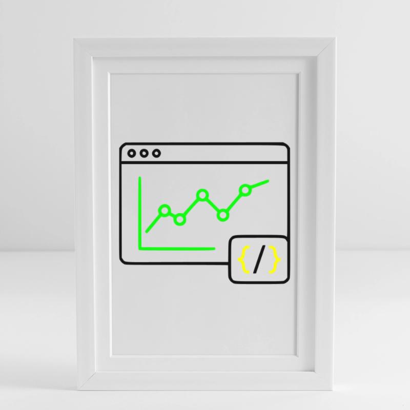 Web Analysis Chart Coding Browser Vector Framed poster (27 × 37 cm)