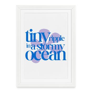 Tiny ripple in a stormy ocean (lavender) - Framed poster (27 × 37 cm) - white - Front