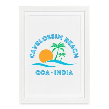 Palmiers du coucher de soleil de Goa Beach - Affiche encadrée (27 × 37 cm) - blanc - Devant