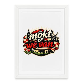 Must be there, Brabant logo - Framed poster (27 × 37 cm) - white - Front