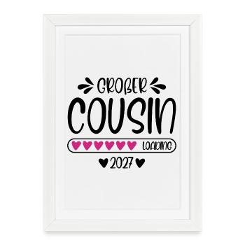 Big Cousin 2027 barre de chargement à cœur - Affiche encadrée (27 × 37 cm) - blanc - Devant