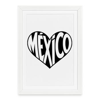 Mexico Heart Design - Affiche encadrée (27 × 37 cm) - blanc - Devant
