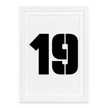 19 - Affiche encadrée (27 × 37 cm) - blanc - Devant