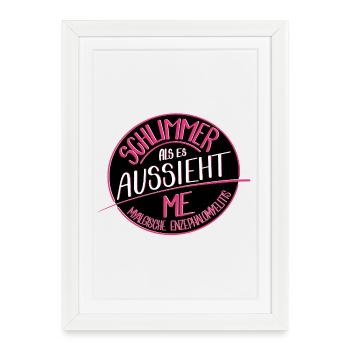 Schlimmer als es aussieht, M.E. - Gerahmtes Poster (27 × 37 cm) - Weiß - Vorne