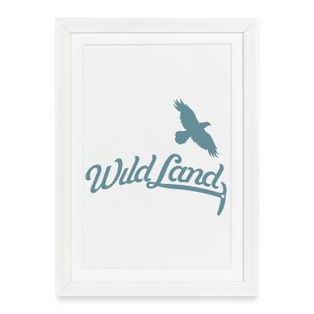 Wild Land Freedom Design de voyage en plein air - Affiche encadrée (27 × 37 cm) - blanc - Devant