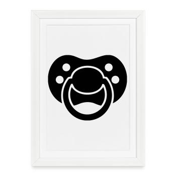 Pacifier Silhouette – Baby Design - Framed poster (27 × 37 cm) - white - Front