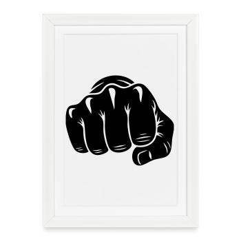 Poing de Karaté – Attaque de poing - Affiche encadrée (27 × 37 cm) - blanc - Devant