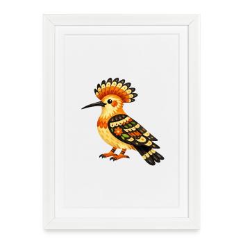 Colorful Dudek in Folk Style - Framed poster (27 × 37 cm) - white - Front