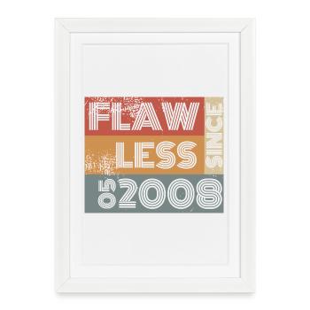 18. Anniversaire Parfait depuis 05/2008 - Affiche encadrée (27 × 37 cm) - blanc - Devant