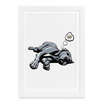 Grand Dogue Propriétaire de Dogue Grand Dane Fan de Grand Dogue - Affiche encadrée (27 × 37 cm) - blanc - Devant