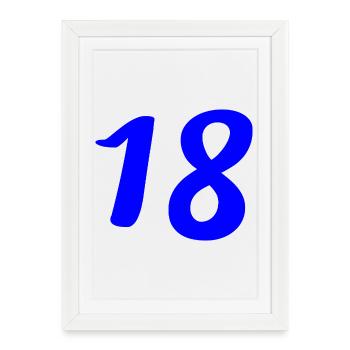 18. 18 YEARS OLD. 18th ANNIVERSARY. 18 BIRTHDAY. - Framed poster (27 × 37 cm) - white - Front