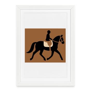 Cavalier équestre passe-temps - Affiche encadrée (27 × 37 cm) - blanc - Devant