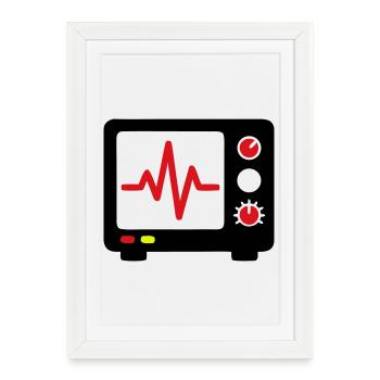 Médicament pour le suivi du rythme cardiaque ECG - Affiche encadrée (27 × 37 cm) - blanc - Devant