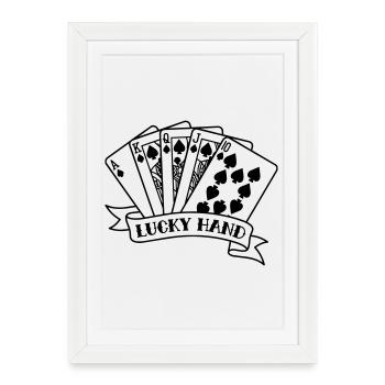 Cartes de poker Royal Flush - Affiche encadrée (27 × 37 cm) - blanc - Devant