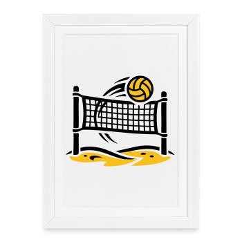 Beach volleyball net Beach sports club tournament - Framed poster (27 × 37 cm) - white - Front