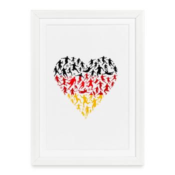 Fußball Herz Deutschland – Soccer Player - Framed poster (27 × 37 cm) - white - Front