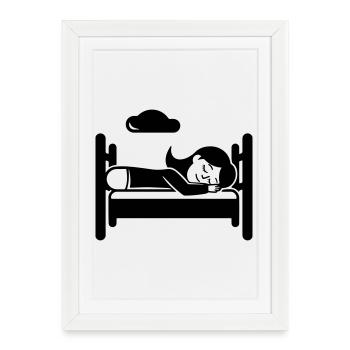 Sleeping Tired - Framed poster (27 × 37 cm) - white - Front