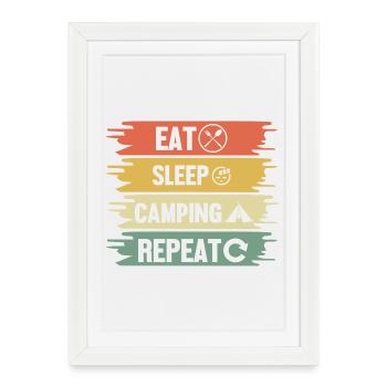 Camping Bonfire Camp Life Forest Camper - Framed poster (27 × 37 cm) - white - Front