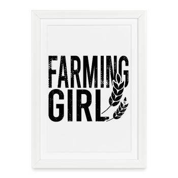 Cultivateur - Affiche encadrée (27 × 37 cm) - blanc - Devant